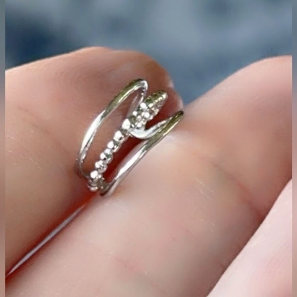 Platinum Plated Three Band Ear Cuff - Picture 9 of 13